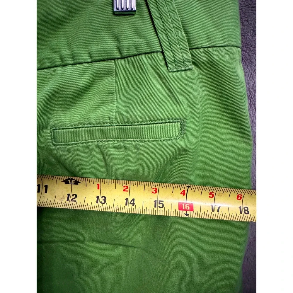 J.Crew Classic Twill Chino Shorts Mens 32 Lime Green Weathered Broken-In Cotton